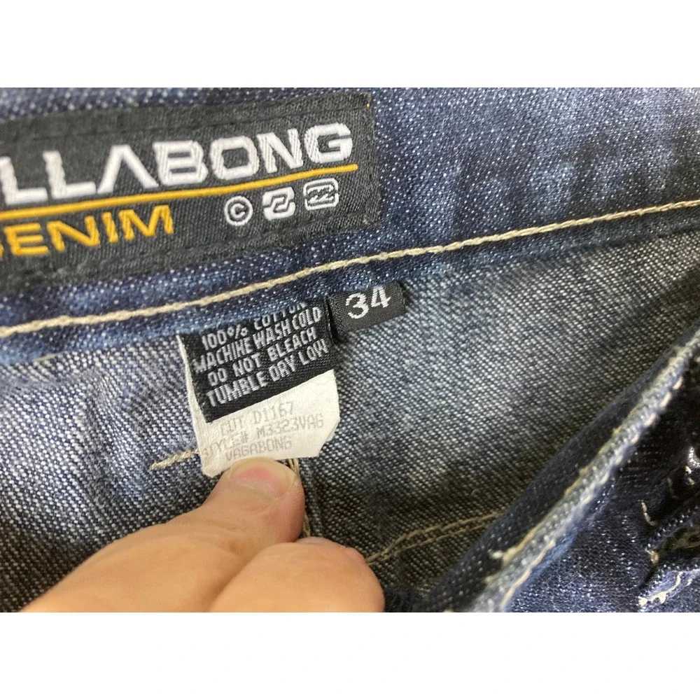 Billabong Vagabond Jeans Mens 34 X 30 Relaxed Straight Skater Y2K Grunge Casual
